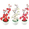 Decorative Flowers 1 Pcs Bonsai Silk Plum Artificial Potted Plants Blossoms Simulation Winter Branch Vases Wedding Home Room Decorate