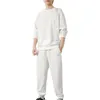 Parcours masculin Suisse de sport décontracté sport avec waffle texture sweat-shirt pantalon jogger ensemble pour les hommes de style jeunesse d'hiver automne