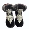 Casual Shoes Women Boots Plush Suede Parent Child Snow Boot Heavy Cotton Fashion Pearls Sequins Rhinestone Tassel Black Hair Winter