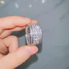 Fashion Jewelry Hip Hop Mens Cuban Ring Iced Out 925 Sterling Silver 3rows Vvs Princess Cut 10k/14k Moissanite Ring