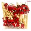 Forks 100pcs descartáveis Bamboo escolhe coquetel de frutas de dente artesanal Picnic Christal Halloween Decoração de suprimentos