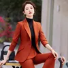 Pantalon de deux pièces pour femmes NAVIU Office dames Set Femmes Spring Autumn 2024 Solid Button Single Slim Formal Blazer Costumes Flare