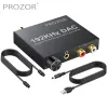 Convertisseur Prozor 192KHz numérique à analogique Convertisseur audio Volume réglable DAC DAC Optical To RCA 3,5 mm Jack Converter avec câble USB
