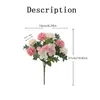 Decorative Flowers Simulation Flower Branch Retro Hydrangea Bouquet Multicolor Fake Green Plants Wedding Decoration Artificial