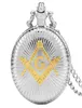 Silver Bronze Masonic G Mason Masonry Design Antique Men Men Analog Quartz Pocket Watch with Collier Chain Gift5359120