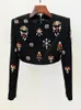High Street Est Designer Runway Suit Set Womens O-Neck Zip Back Cropped Tops Mini Kjol Set 2st 240326