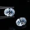 Löst diamanter 1 karat ovalt skuret labor labor laborerade Acquamarine Stones Högkvalitativ safir ädelsten för DIY -smycken Making Ringörhängen Halsband