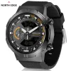 Wristbands NORTH EDGE HORNET Men's Digital Watch Military Sports Watches Waterproof 50M with World Time Speed Alarm Illuminator Wristwatch