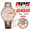 34 mm Q3442430 A898 Automatique Womens Watch Rendez-Vous Night Day APSF Rose Gold Diamond Céporchure White Textured Cadrée Brown Super Edition Ladies Puretime PTJL F2