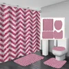 Shower Curtains The Vertical Striped Pattern Curtain Sets Classic Straight Fabric Bathroom Set Decor