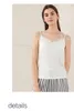 Camisoles Tanks Birdtree Real Silk Lace Camisole Top Women Solid with Chest Cushion Simplicity Courpection Vest 2024 Summer P42162QC