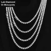 Unisex Jewelry Sier White Gold Plated Necklace VVS Diamond Moissanite Link Tennis Chain