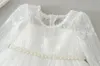 Hetiso Baby Girl Baptism Dress Spädbarnsdopklänningar för flickor 1 Första födelsedagsfest Prinsessan Bollklänning för bröllop 3-24m 240323