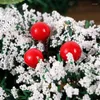 Dekorative Blumen Weihnachtsdekoration Künstliche Beere Rot Gold Kirsch Stamme Mini gefälschte Beeren Blumenperlenperlen für DIY -Partyhandwerk