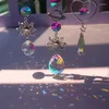 Figurine decorative Crystal Wind Chime Moon Catcher Diamond Prisms Pendant Dream Rainbow Chaser Hanging Drop Drop Home Garden Decor