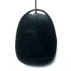 Декоративные фигурки китайский натуральный черный нефрит резные резные авалокитсвара статуя подвесная подвесная амулет подарок 5 см