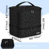 30 Grids Nail Organizer Makeup Bag Cosmetic Manicure Case Professional Double Layer Design Nail Polish Gel Handbag with Handle 240327