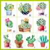 Window Stickers Customized Size Decorative Film Privacy Protaction Frosted Opaque Etched Succulents Plant Green 40cmx100cm