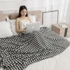 Blankets Nordic Style Sofa Bed Decorative Black And White Houndstooth Knitted Long Tassel Nap Cover Blanket 130x170 130x250cm
