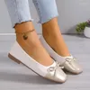 Casual Shoes Ladies Slip On Women's Flats Autumn Square Toe Bow Tie Mixed Colors Solft Sole Shallow Comfortable