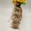 Andere 20 -stks Jute Zak Jute linnen tas tas cadeauzakje jutte zakjes diy handgemaakte jute tas pack kerstfeest bruiloft sieraden zakje