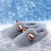 Slippers dames winter warme indoor huis niet -slip katoen ronde teen splitsen pluizige oren comfortabele damesschoenen