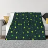 Cobertores Alien e OVNIs Blanket Flannel Spring Autumn Green Harm Throws para cama de inverno