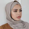 Halsdukar 2st/set ribbad jersey hijab med kors underklapp fast rand sjal mössa för kvinnor muslimsk halsduk hatt set mode