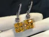 Earrings Radiant Cut 4ct Lab Topaz Diamond Dangle Earring Real 925 Sterling silver Jewelry Party Wedding Drop Earrings for Women Bridal