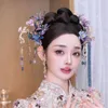 Clips de cheveux Fairy Purple rétro Chinois Style Crystal Phoenix Hairpin Traditionnel Hanfu Bride Costume Costume Headries Bijoux