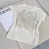 Designer t shirt sommar temperament tungt arbete broderi guld tråd fem poäng stjärna knit skjorta tank topp kvinnor