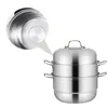 Pot de bateau à vapeur double chaudière pour cuisiner à trois couches en acier inoxydable caractéristique de cuisine en métal accessoires de cuisine à soupe