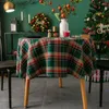 テーブルクロスクリスマスクリスマスラウンドラウンドテーブルクロスチェッカーカバーキッチンダイニングルームディナーグタリングホリデーパーティー