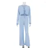 Home Vêtements Femmes Habdènes Pyjamas Two Piece Set Elegant Y2K Tricot à manches longues Crop Top High Taist Pantals Loose Versons de sommeil