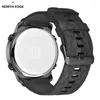 Нарученные часы North Edge Men Men Digital Watch 50 м водонепроницаемые открытые спортивные светодиодные светодиоды.