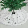 Dywany 15 cali 38 cm pluszowa choinka spódnica biała faux futra Xmas drzewa cekinowa dywan mata mała spódnice dekoracje imprezy domowej