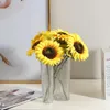 Fleurs décoratives 10pcs Nordic Faux de tournesol en soie artificielle pour le bouquet de mariage de bricolage Party Room Home Decor Mariage