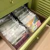 Storage Bags 10Pcs Transparent Bag With Pull Tab Home Paintbrush Pen Stationery Accessories Travel Sock Packaging Resealable