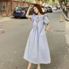 Robes de fête 2024 Femmes d'été Fashion Couleur solide robe longue femelle manche courte lâche poches Viens décontractés Vestidos M65