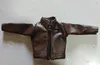 1/12 Scale Male Soldier Brown PU Leather Jacket Model for 6 Figure 240328