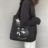 Bag Cartoon Pattern Women Shopping Bags Fashion Canvas Ladies Shoulder Female Large Capacity Vest Handbags With Puppy Brooch