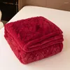 Couvertures imitation de mariage haut de gamme fourrure raschel double couverture rouge super douce super douce