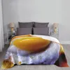 Koce smażone jajko pyszne koc flanelowe zimowe jedzenie przenośne super ciepłe rzut na łóżka samochodu domowego