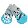 Dog Apparel 4pcs/Set Cute Warm Cat Shoes Anti-Slip Knit Socks Pink Pet Puppy Kitten For Small Medium Dogs Cats Chihuahua Perros