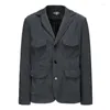 Herenjacks Leer Spring herfst Coats Busual Fashion Men Corduroy Jacket Solid Color British Stand Collar Warm Coat 4xl