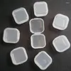 Torebki biżuterii 20pcs Square Mini przezroczyste plastikowe pojemniki do przechowywania z pokrywkami do małych przedmiotów