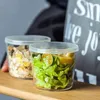 Schalen 200 ml Obst Salat Schüssel transparentes Glas -Geschirr in japanischer Stil Ins Pudding Strebe mit Abdeckung klein