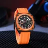 Armbandsur 2024 Fashion Square Multi Color Design Men's Watch Onola Functional Silicone Tape Waterproof Casual klockor