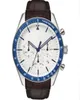 2019 Men039s Watch Mens Trophy White Dial Cronograph Quartz orologio con cinturino in pelle 15136293819005