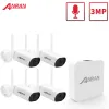 نظام anran CCTV كاميرا فيديو Kit 4ch mini nvr 3mp اللاسلكي كاميرا الأمن مجموعة ليلية الرؤية في الهواء الطلق نظام مراقبة wifi